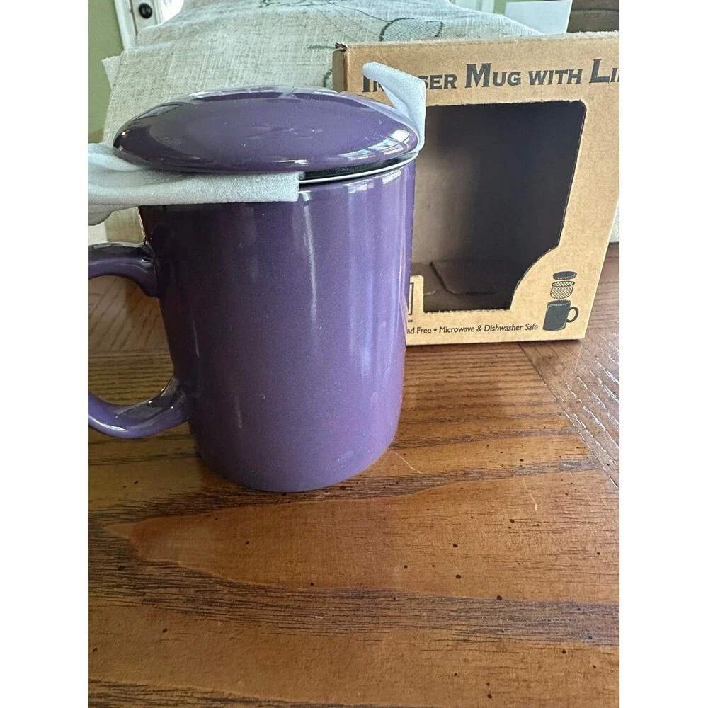 Steaz Infuser Mug w/ lid and stainless steel strainer included